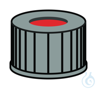 SK N13-L, sw, RR or/FEP, 45°, 1,5 N 13 PP Schraubkappe, schwarz, Loch Red Rubber/FEP farblos...