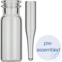 Vormontiert: 702714 + 702813 Vormontierte Flaschen-Einsatz-Kombination aus: 702714: 1,5 mL...
