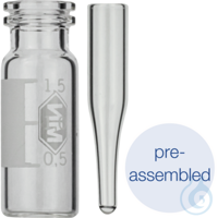 Vormontiert: 702713 + 702813 Vormontierte Flaschen-Einsatz-Kombination aus: 702713: 1,5 mL...