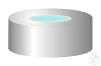 BK N20-L,si, Sil bltr/zt. PTFE, 45° 3,0 N 20 Aluminium Bördelkappe, silber, Loch Silikon blau...