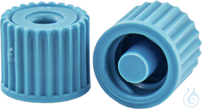 Chromab. Luer-Stopfen f. Vakuumk., blau