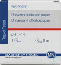 Pap. ind. univ. 1-14, rouleau Papier indicateur universel pH 1-14 papier test domaine de mesure :...