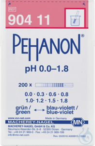 PEHANON pH 0,0 - 1,8 box of 200 strips 11 x 100 mm