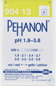 PEHANON pH 1,8-3,8, bte de 200 lang. PEHANON pH 1,8 - 3,8 boîte de 200 languettes 11 x 100 mm...