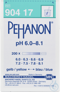 PEHANON pH 6,0-8,1, bte de 200 lang. PEHANON pH 6,0 - 8,1 boîte de 200 languettes 11 x 100 mm...