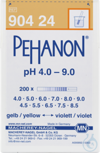 PEHANON pH 4,0-9,0, bte de 200 lang. PEHANON pH 4,0 - 9,0 boîte de 200 languettes 11 x 100 mm...