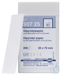 Dipyridyl paper test strips 20 x 70 mm sufficient for 200 determinations