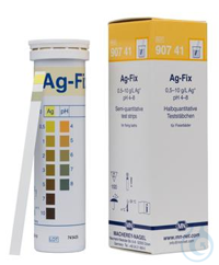 Papier test AG-FIX, bte 100 lang. Languettes Ag-Fix echelons argent 0-0,5-1-2-3-5-7-10 g/L et pH...