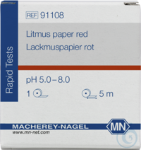 Lackmuspapier, rot Rolle à 5 mtr.   Indikatorpapiere ohne Farbskala Einfache,...