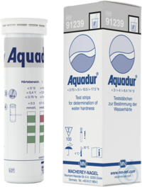 AQUADUR 4-14/100 pcs AQUADUR test sticks gradation: 4 >8.4 >14 °d = 72 >151 >252 ppm CaCO3 box of...