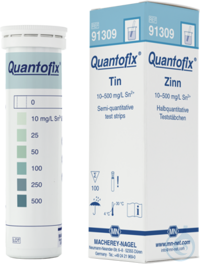 QUANTOFIX Tin test strips 6 x 95 mm measuring range: 0-10-25-50-100-250- 500 mg/L Sn2+ sufficient...