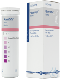 QUANTOFIX Nitrit Teststäbchen 6 x 95 mm Messbereich: 0-1-5-10-20-40-80 mg/NO2- Pg. à 100...
