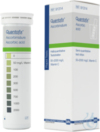 QUANTOFIX Ascorbic acid test strips 6 x 95 mm measuring range: 0-50-100-200-300-500-...