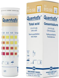 QUANTOFIX Total acid QUANTOFIX Total acid test strips 6 x 95 mm measuring...