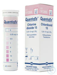 QUANTOFIX Chlordioxid 15 Teststäbchen 6 x 95 mm Messbereich: 0-0,25-0,5-1-3-5-10-15 mg/L ClO2 Pg....