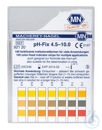 pH-Fix 4.5-10.0 indicator sticks measuring range: pH 4.5-5.0-5.5-6.0-6.5-...