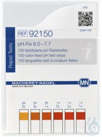 pH-Fix 6,0-7,7 Indikatorstäbchen Messbereich: pH 6,0-6,4-6,7-7,0-7,3-7,7 Pg. à 100 Teststäbchen...