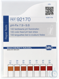 pH-Fix 7,9-9,8 Indikatorstäbchen Messbereich: pH 7,9-8,3-8,6-8,9- 9,1-9,4-9,8 Pg. à 100...
