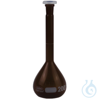 Volumetric Flask, amber glass, VOLAC FORTUNA, 250 ml, with TS 14/23, DE-M...