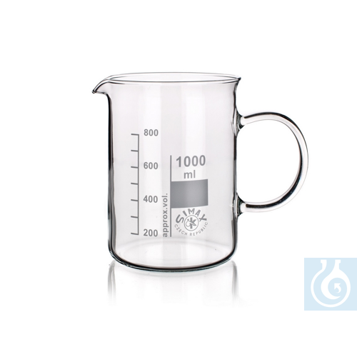 Becherglas mit Ausguss und Henkel, hohe Form, 6...
