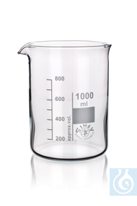 SIMAX Beaker, low form, with spout, 3000ml, 4/PK  Erzeugnisse aus SIMAX-Glas...