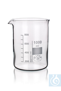 SIMAX-Becherglas, niedere Form, mit Ausguss, 2000ml, 4St.  Erzeugnisse aus SIMAX-Glas sind glatt...