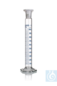Mischzylinder mit Kst.-stopfen NS 29/32, mit PP-Kappe und Ring , Kl. A, 250 ml  Mischzylinder mit...