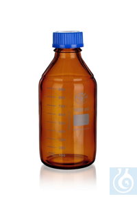 Reagent Bottle GL45, with PP-Cap and Ring (blue), brown, 100ml, 10/PK Reagent...