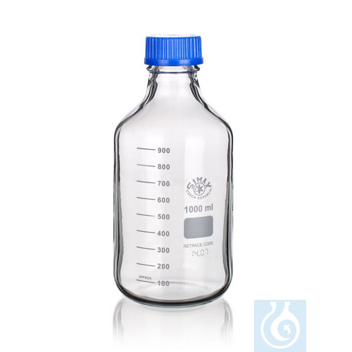 Drucklaborflasche GL45, mit PP-Kappe und Ring (...