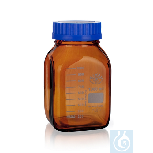 Laborgewindeflasche GL80, eckig, braun, 5000ml,...