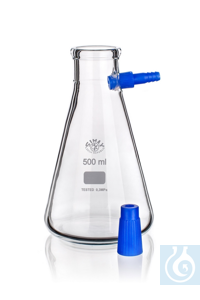 Filtering Flask with Olive and lens barrel, with PP-Cap and Ring (blue),...