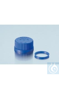 Uitgietring voor flessen met schroefdraad blauw, 10st.  Uitgietring van blauw...