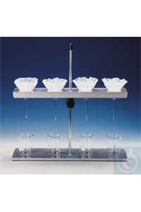 3Articles like: Filtration Rack, for 2 funnels, basic plate, 300x150mm, bores 60mm diam.,...