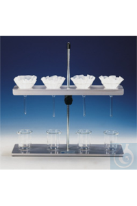 Filtriergestell für 2 Trichter Typ 1100, aus Massiv-PVC, Grundfl. 300x150mm  aus Massiv-PVC,...