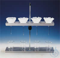Filter Funnel Rack, for 4 funnels, basic plate, 498x150mm, bores 60mm diam.,...