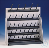 Draining rack 34 pegs, 6 peg rows, (WxH) 630x560 mm  made of solid PVC, base...