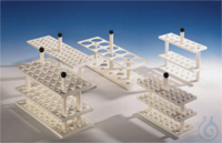 Rack for water baths PP white, 56 bores, 18,5mm diam., suitable for E19...