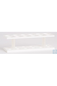 Test Tube Rack for 12 Tubes in 2 Rows,, white PP, (WxDxH) 160x60x88 mm, holes...