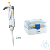 Research plus 2-20µL gelb Eppendorf Research® plus, 1-Kanal, variabel, inkl. epT.I.P.S.®-Box, 2 –...