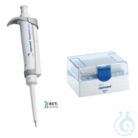 Research plus 2-20µL hellgrau Eppendorf Research® plus, 1-Kanal, variabel, inkl. epT.I.P.S.®-Box...