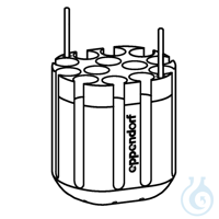 Adapter für 13 Rundbodengefäße Ø 16mm, Höhe 75-100mm, für Rotor S-4-72, VE=2...