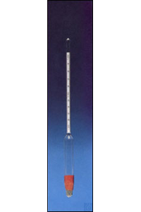 Hydrometer 0.600 - 0.800 zonder thermometer Hydrometer zonder therm., ca. 280mm lang in 0.002...