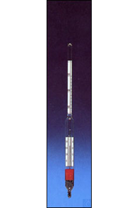 Hydrometer 0 - 10 with WG-thermometer 0+35°C Hydrometer for Baumé, with...
