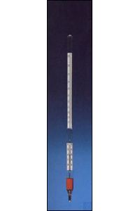 Aräometer 1,000 - 1,500 350 mm, 20°C, mit blauem Wg.-Thermometer