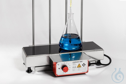 Glaskeramik-Heizplatte mit angebautem Regler, 430x140mm, 50…500°C, 1500W, 230V