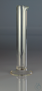 Glass jar with base and spout ca. 175 x 28 mm