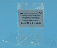 Cover glasses for hemocytometers, CE 24 x 24 mm old order number: 417/7