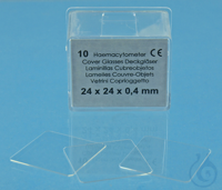 Cover glasses for hemocytometers, CE 24 x 24 mm