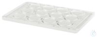 Glastüpfelplatten mit 12 nummerierten Vertiefungen ca. 89x57x4 mm
