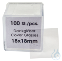 Cover glasses in plastic boxes of 100 pieces (10 boxes in a carton), thickness 1 32 x 22 mm...